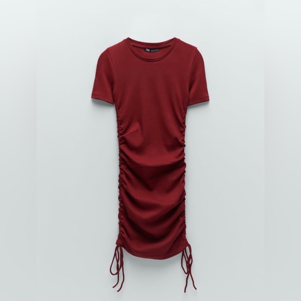 BNWT - Zara Ruched Ribbed Dress - Size S